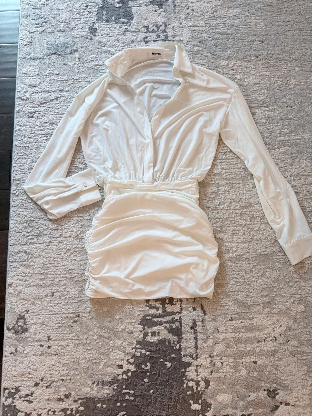 Showpo White Long Sleeve Dress (Size 4) - Picture 1 of 5